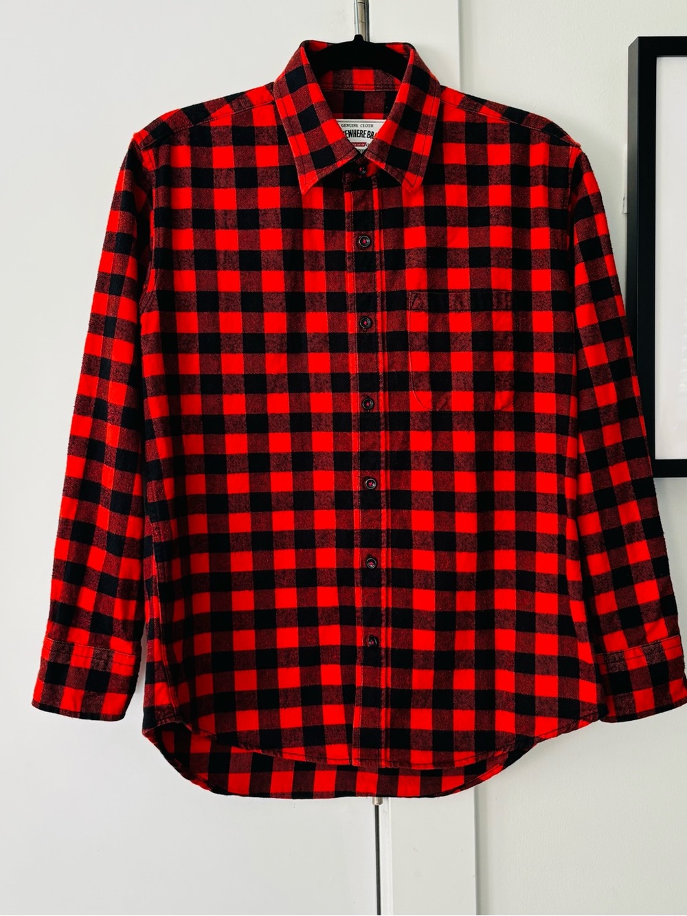 Vintage Beelsewhere Brand Red Tartan plaid cotton flannel women's size M